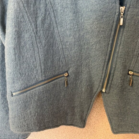 CHICO'S‎ Wool  Women Size 3 (XL) Moto Jacket Zip Up blue - Picture 4 of 8